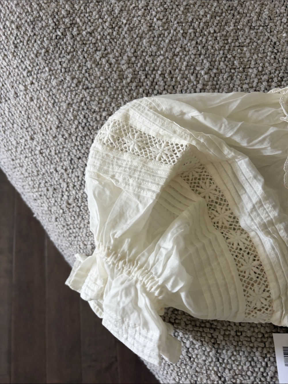 Sunday Best Ivory Lace Tiered Peasant Dress - Picture 3 of 6